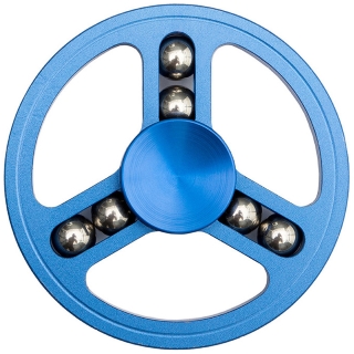Спиннер металлический круглый с шариками синий